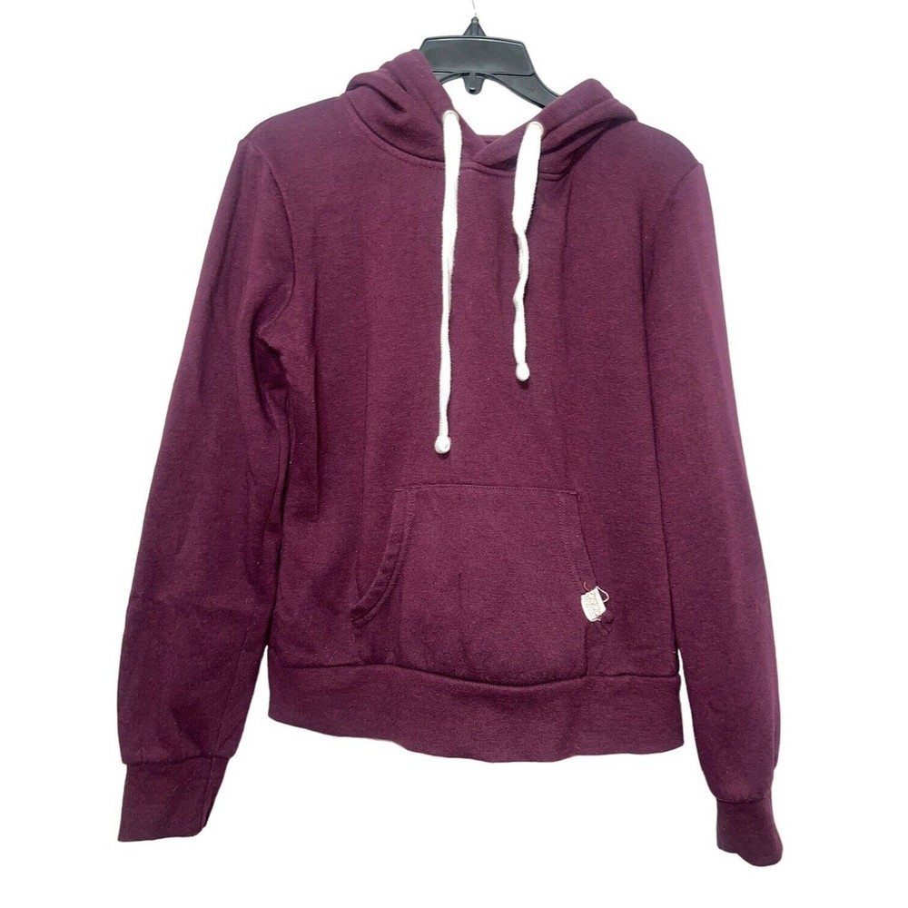 Reflex Womens Hoodie Size S Burgundy Hooded Pullover Long Sleeve Drawstring Teen